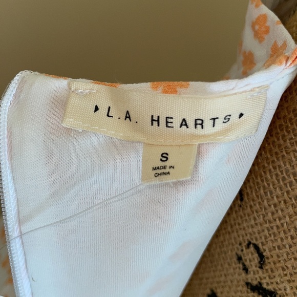 NWT, Women’s S, LA Hearts by PacSun, Orange & White Floral Mini Dress - Picture 3 of 5